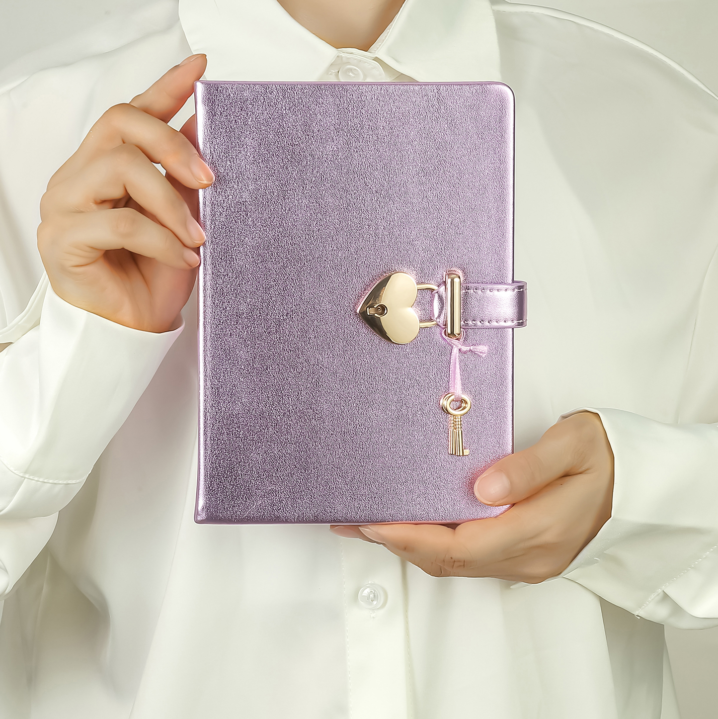 Metallic Purple Lock & Key Diary for Girls – 320 Pages