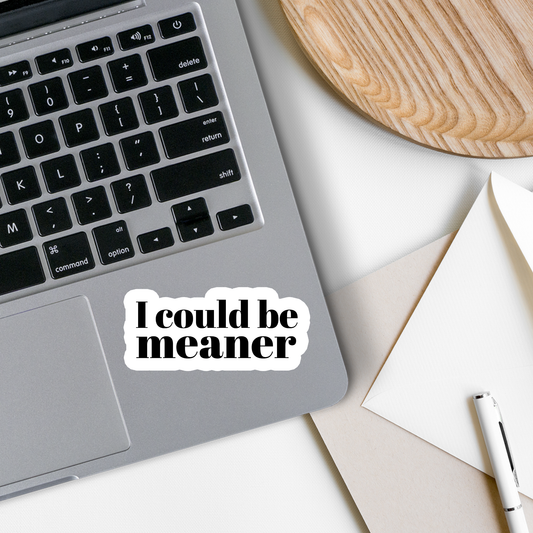 I Could be Meaner | Sarcastic | Waterproof Sticker | 3.5"