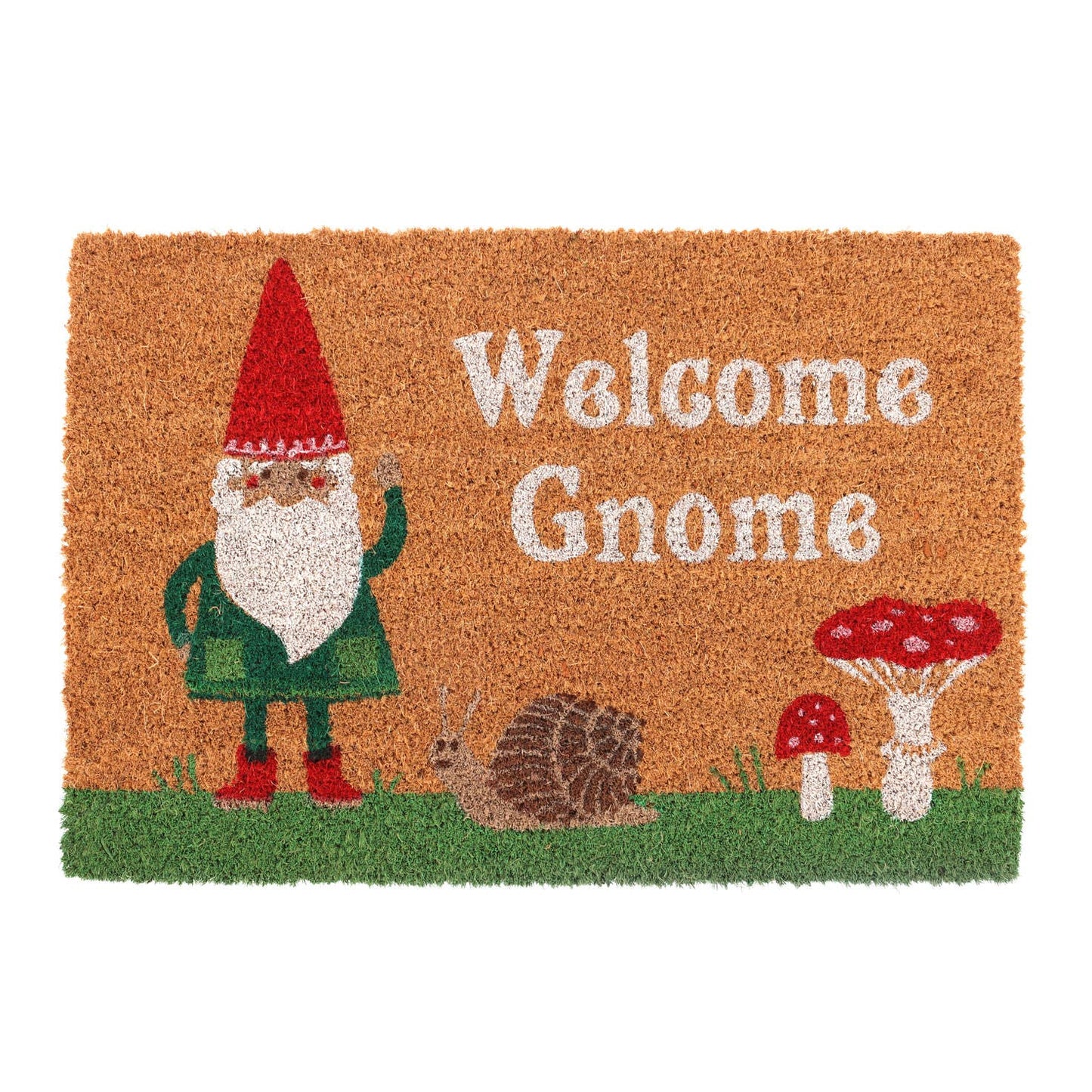 Welcome Gnome Mushroom Doormat