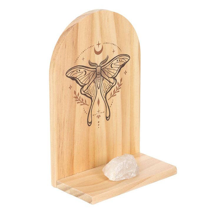 Luna Moth Wooden Incense Holder Shelf