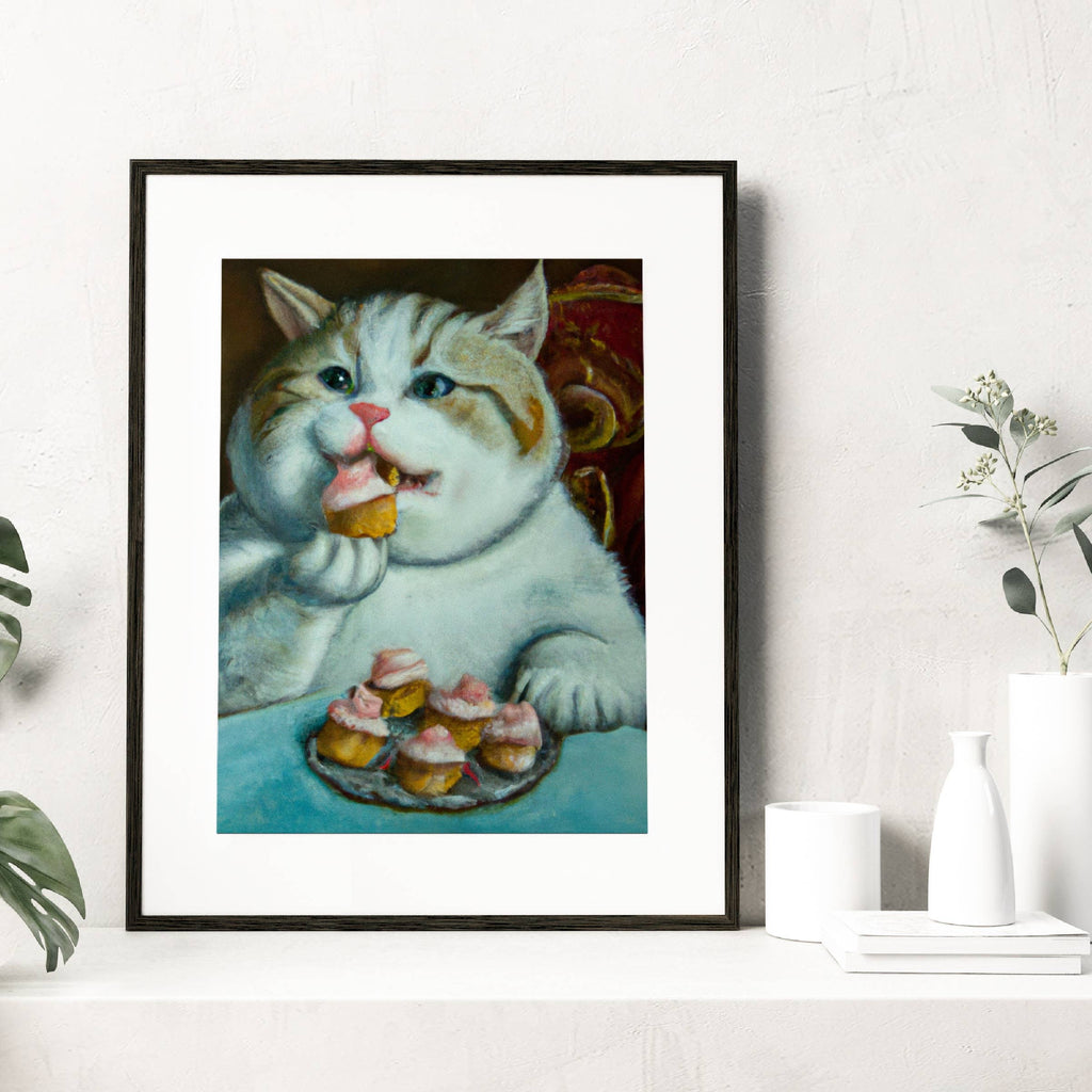 Cupcake Kitty | Renaissance Fancy Cat Portrait Art Print