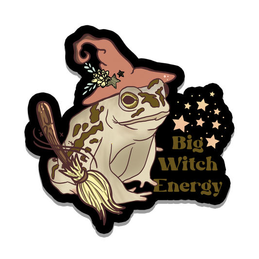 Big Witch Energy | Toad | Waterproof Vinyl Sticker | 2.5": No