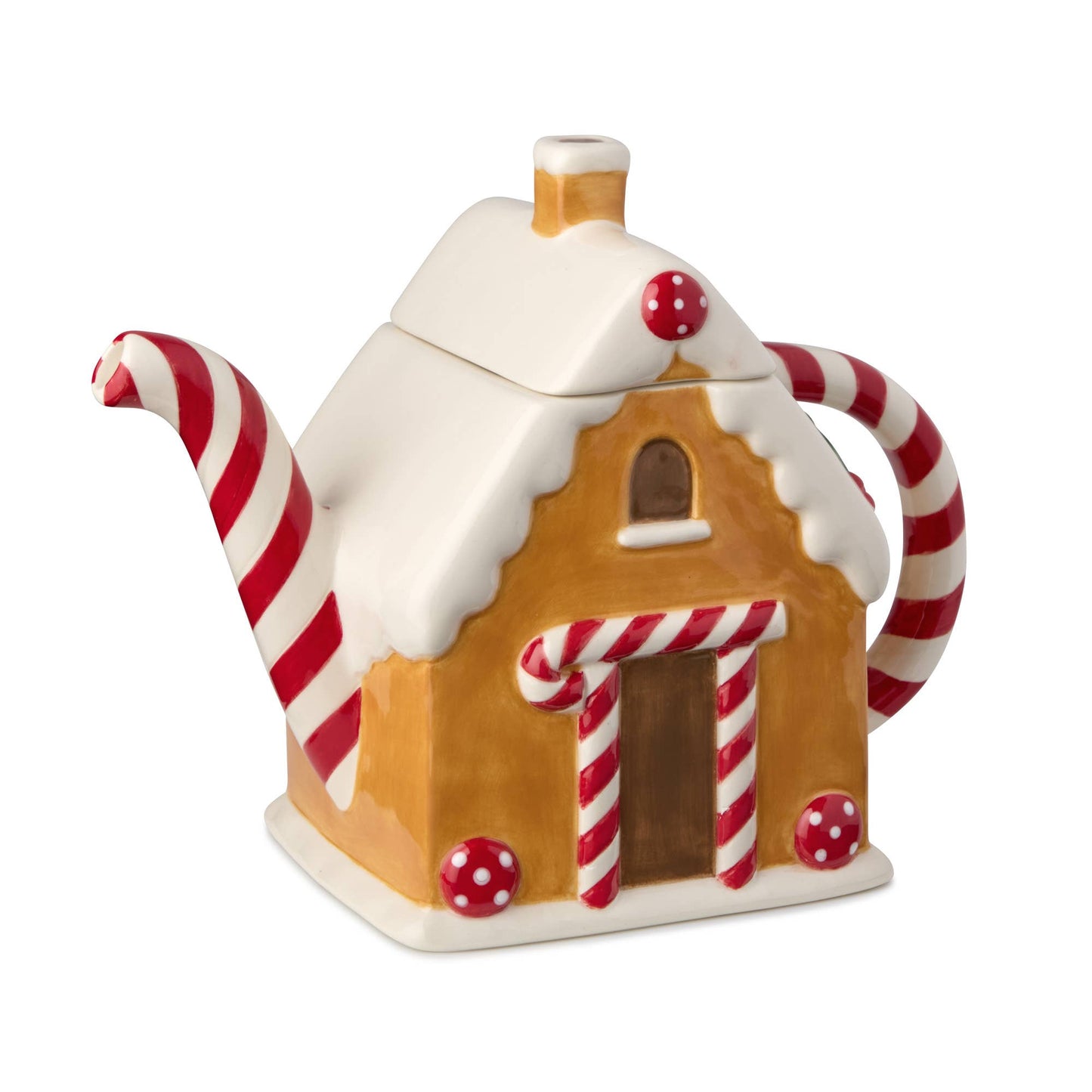 Retro Christmas 3-D Gingerbread Teapot 36 oz.