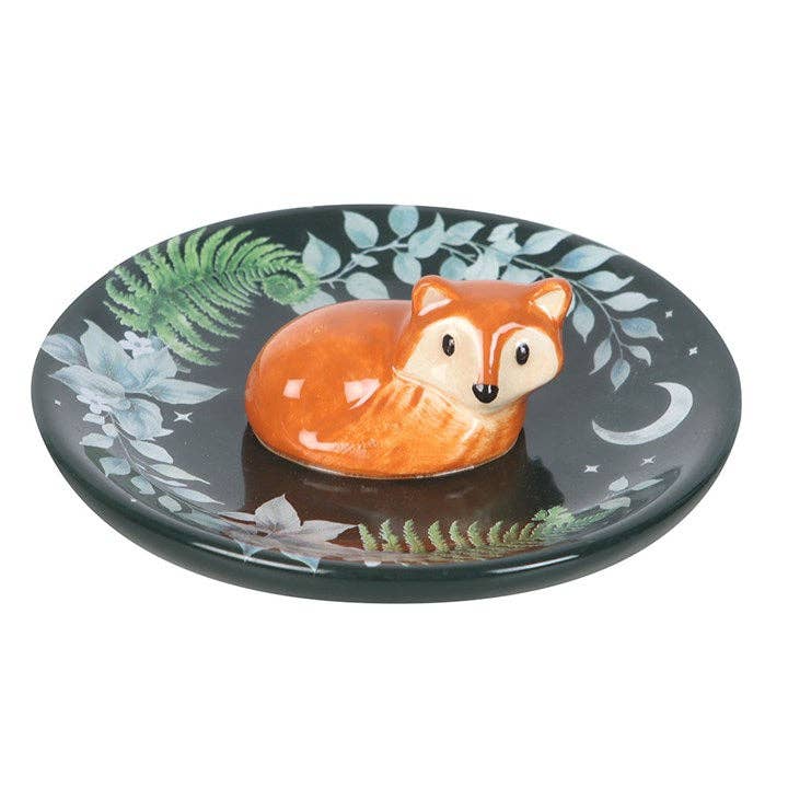 Green Forest Fox Trinket Dish