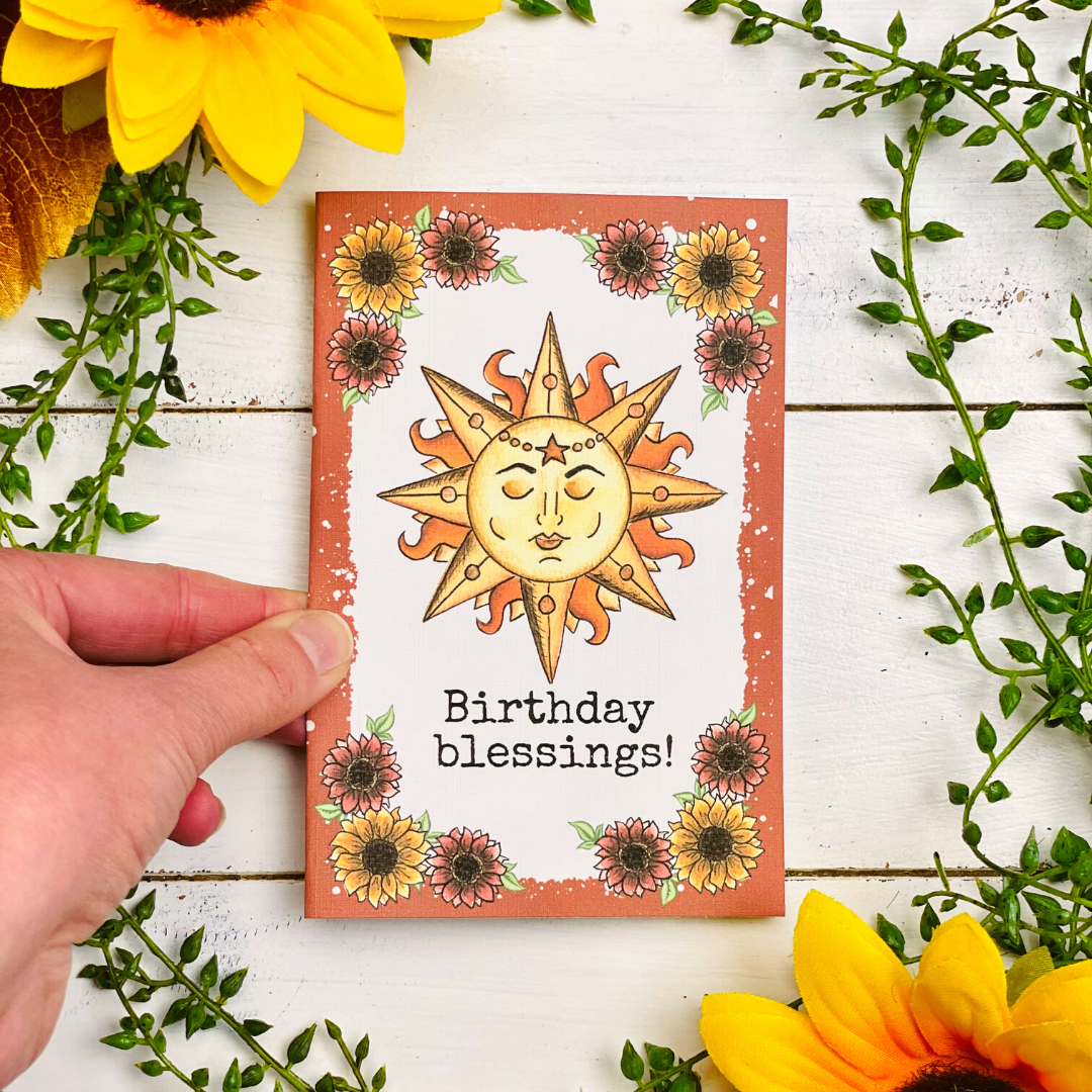 Birthday Card with Witchy Sun