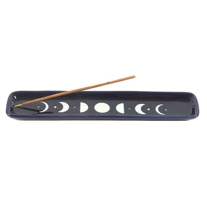 Blue Moon Phase Ceramic Incense Ash Catcher