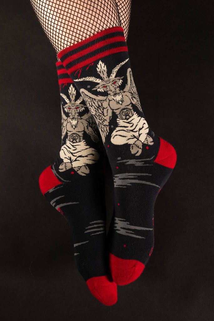 Evil AF Baphomet Socks
