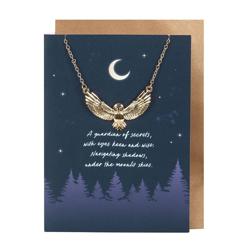 Owl Necklace on Greeting Card