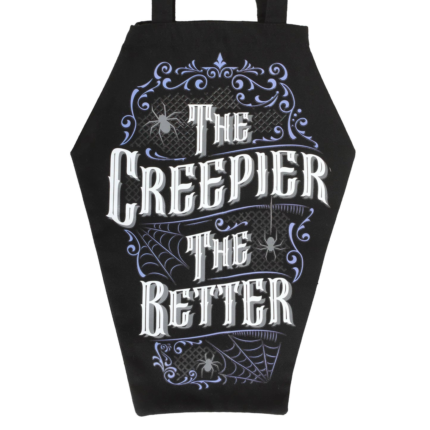 Gothic The Creepier the Better Coffin Shaped Tote Bag