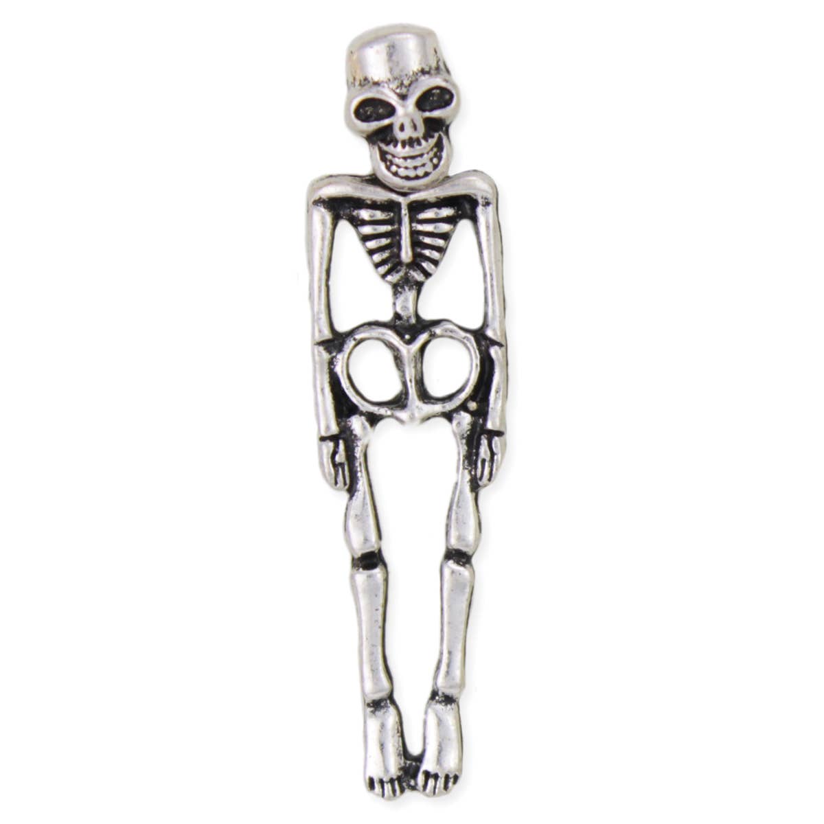 Silver Skeleton Front Back Post Earrings