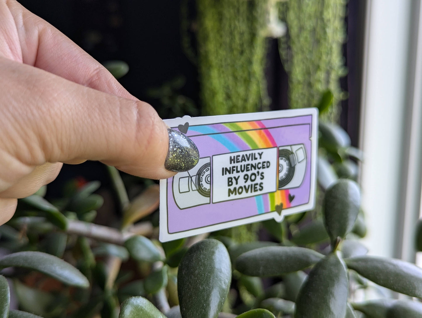 Heavily influenced by 90s movies sticker, nostalgia, y2k
