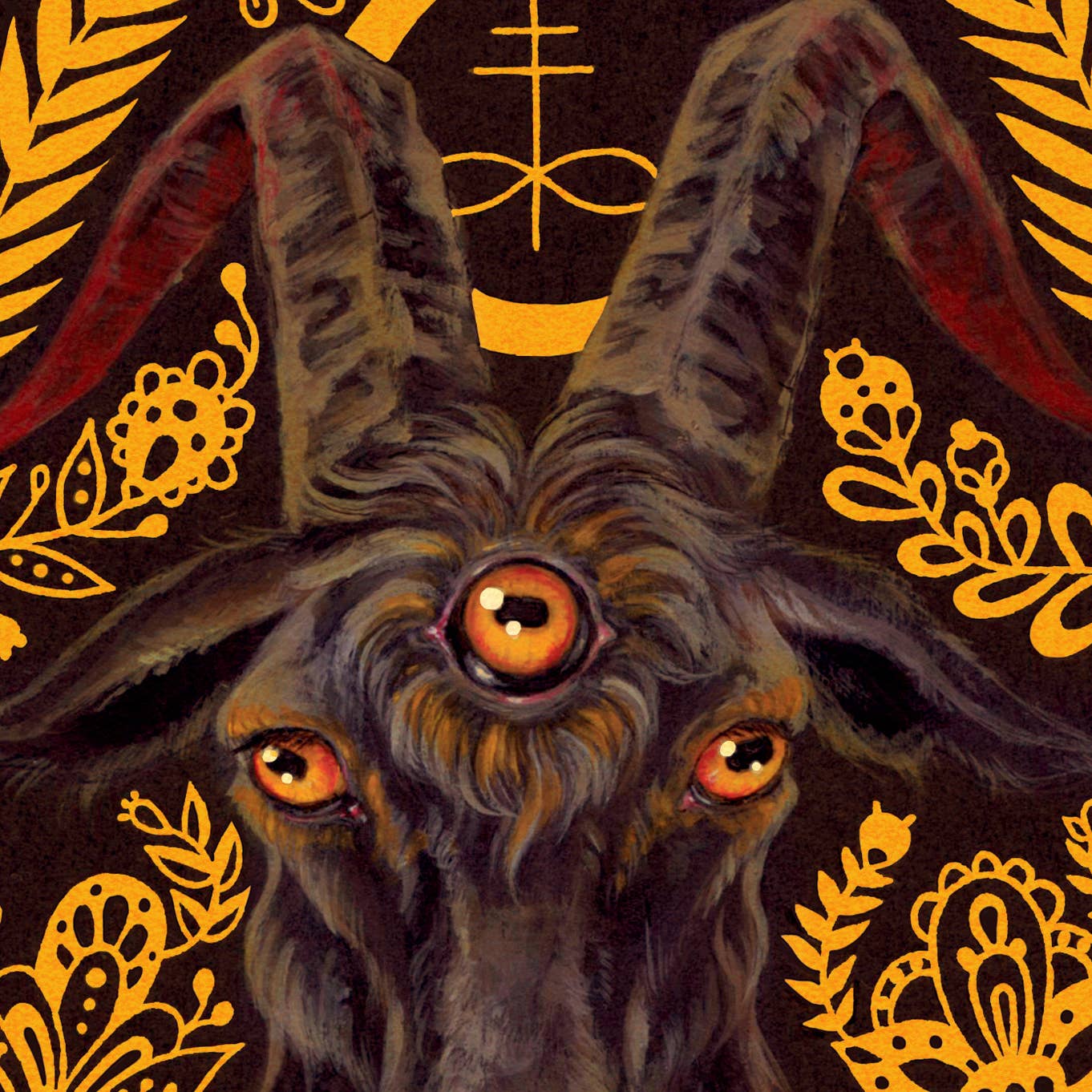 Black Goat of the Woods Art Print - 8x10