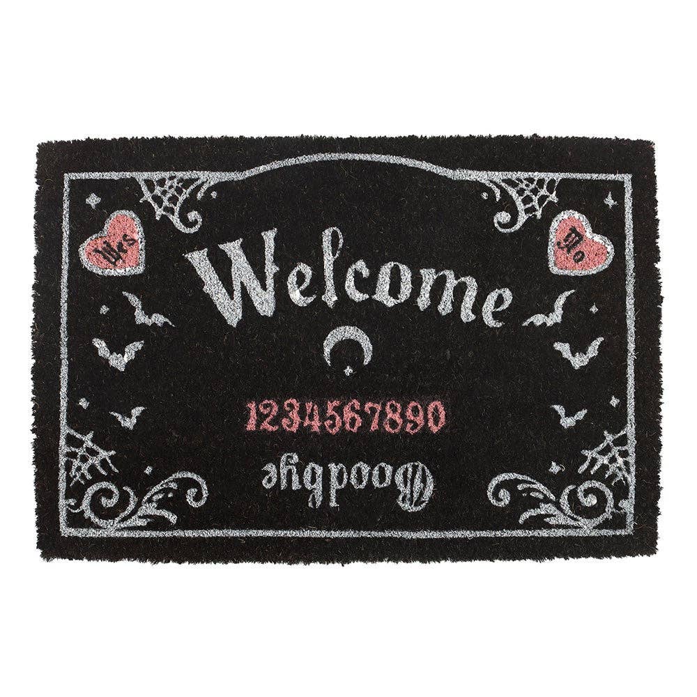 Pastel Pink and Black Gothic Ouija Talking Board Doormat