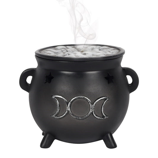 Triple Moon Resin Incense Cone Cauldron
