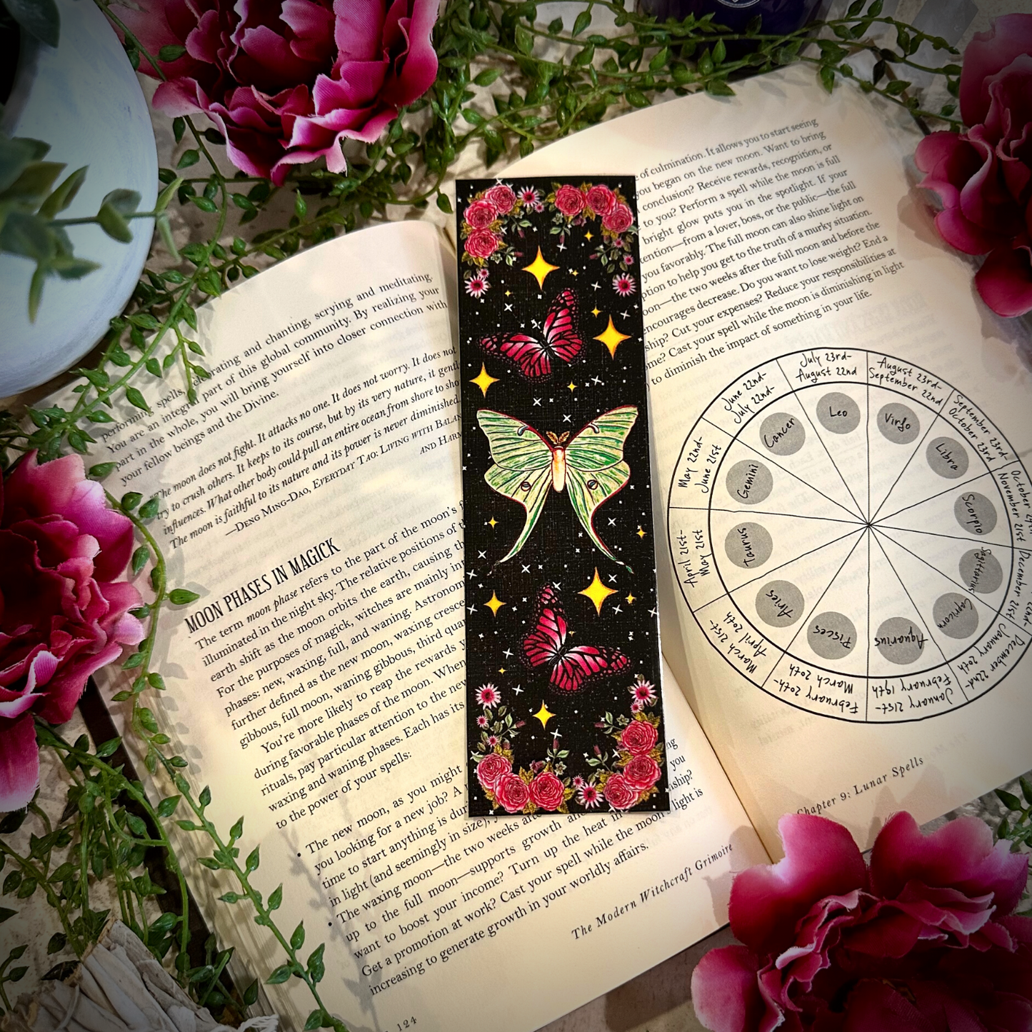 Witchy Luna Moth Bookmark