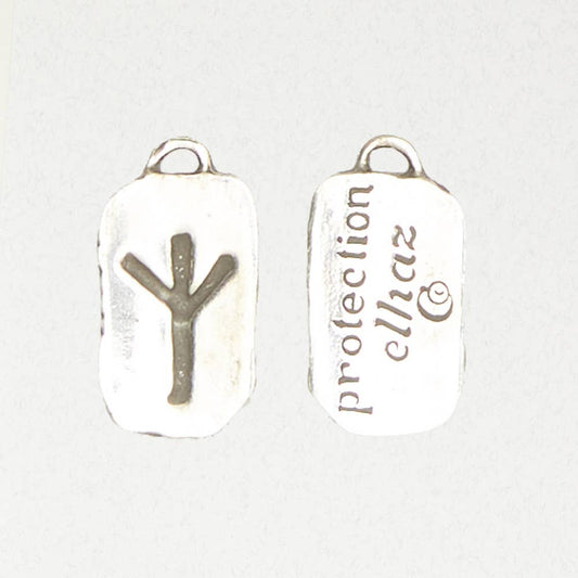 Runestone Pewter Pendant Necklace - ELHAZ - Protection