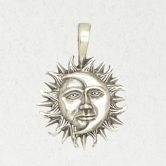 Sun & Moon Pewter Necklace