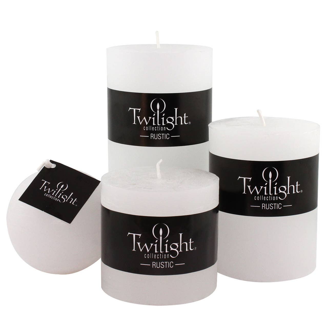 White Rustic Pillar Candles | 3 Inch: 3"Ø x 4"H Pillar