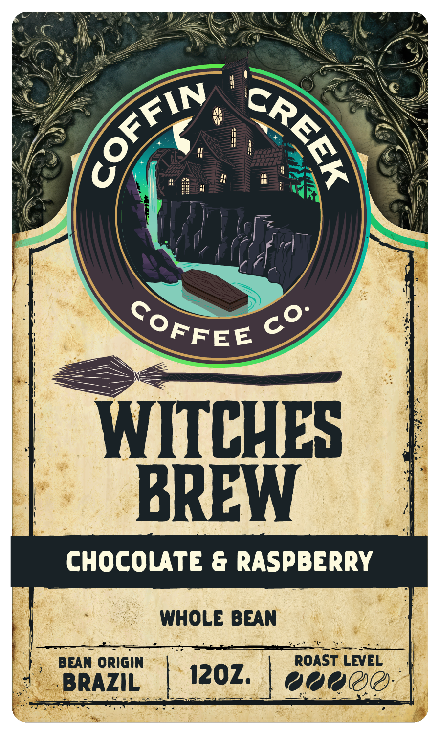 Witches Brew - Chocolate Raspberry Flavor: Drip Coffee Maker Grind