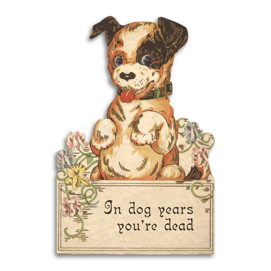 In Dog Years You're Dead - Funny Vintage Style Birthday Card