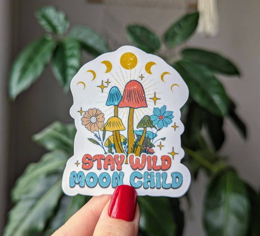 Stay wild moon child vinyl sticker