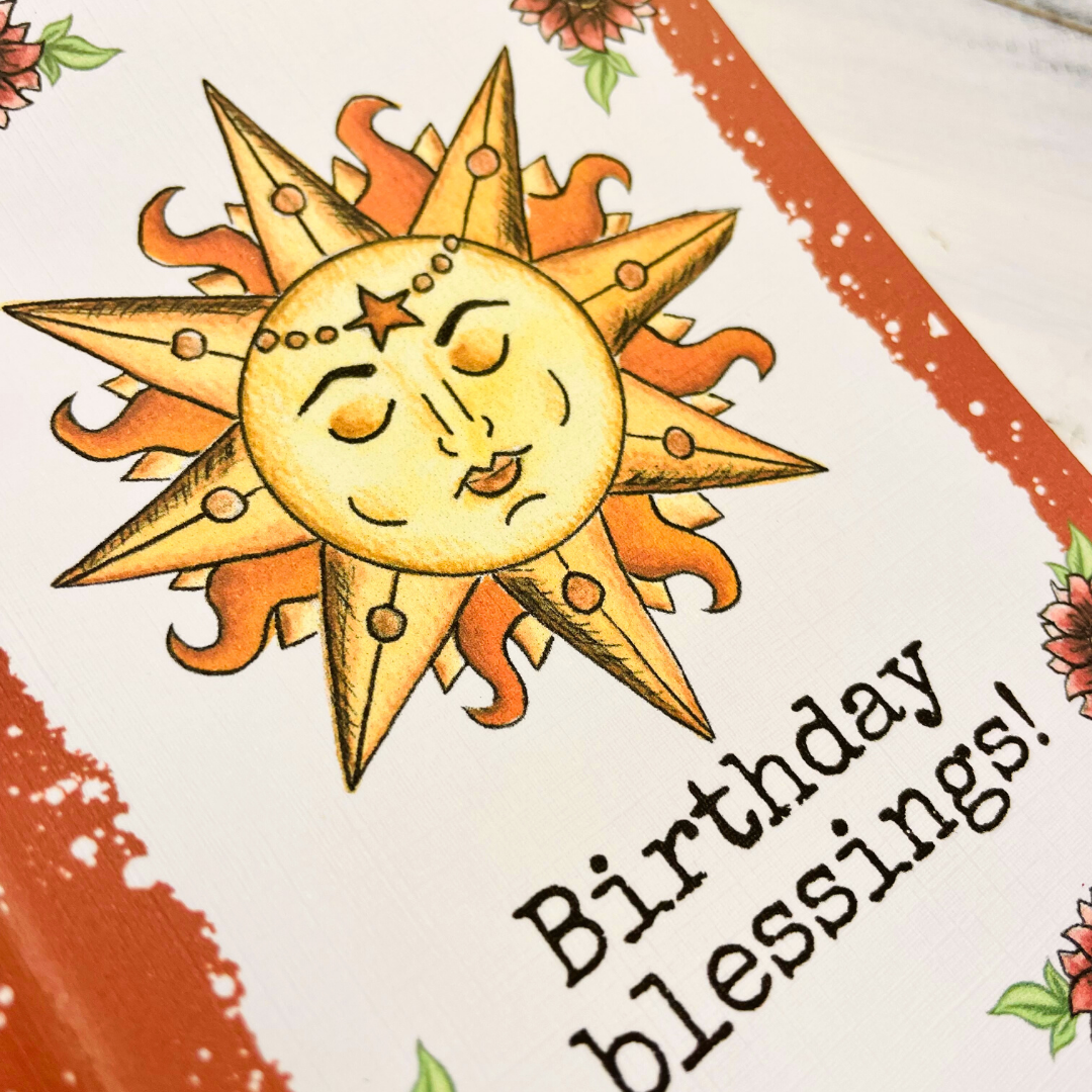 Birthday Card with Witchy Sun