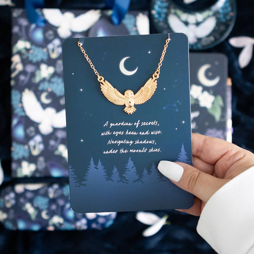 Owl Necklace on Greeting Card