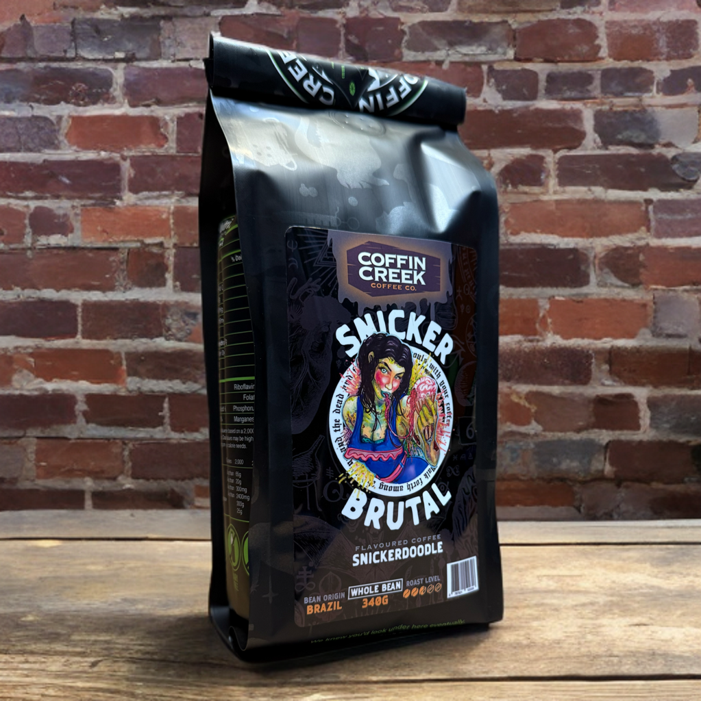 SnickerBrutal - Chocolate Caramel and Peanut Flavor: 340 Grams / Drip Coffee Maker Grind