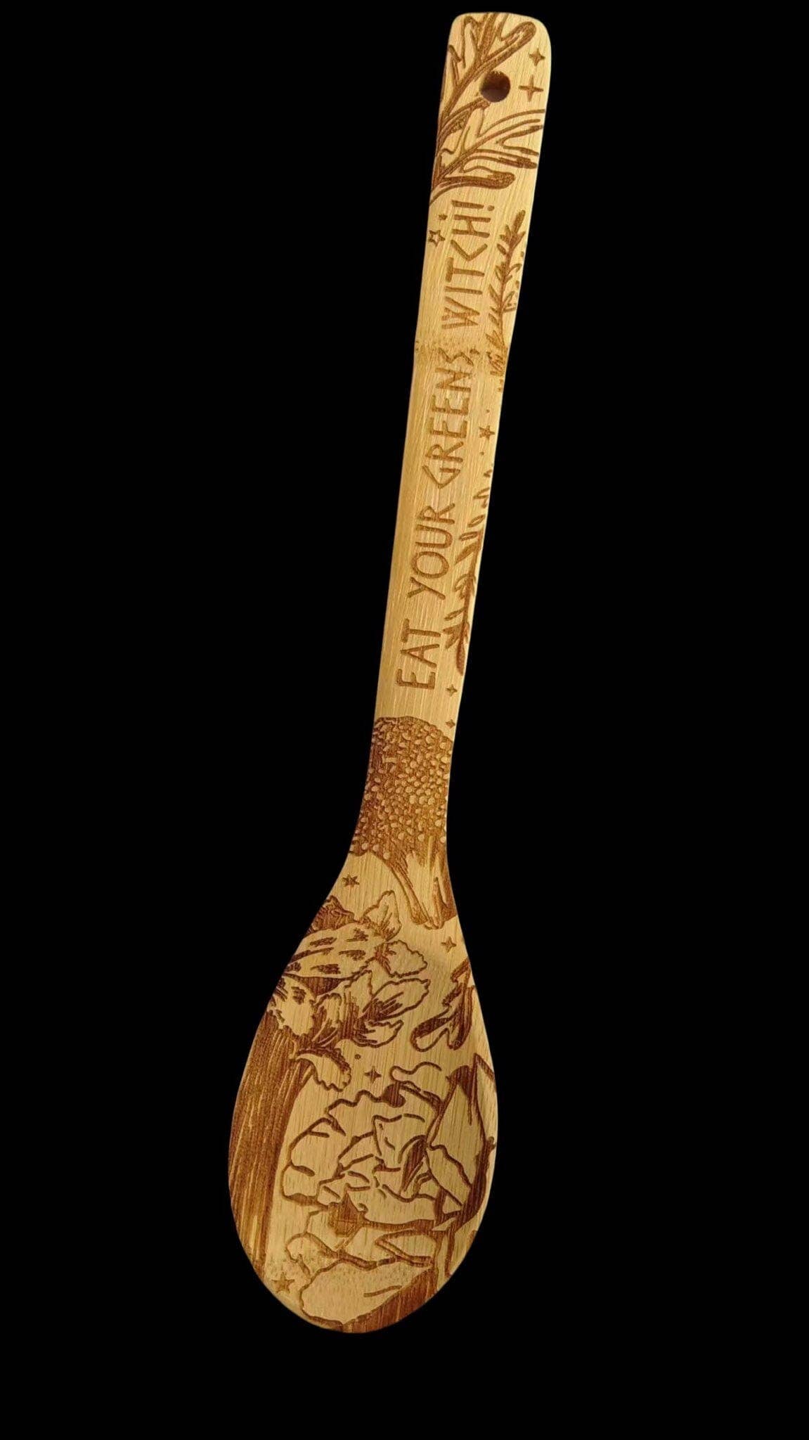 "Eat Your Greens, Witch" Engraved Eco-Friendly Utensils