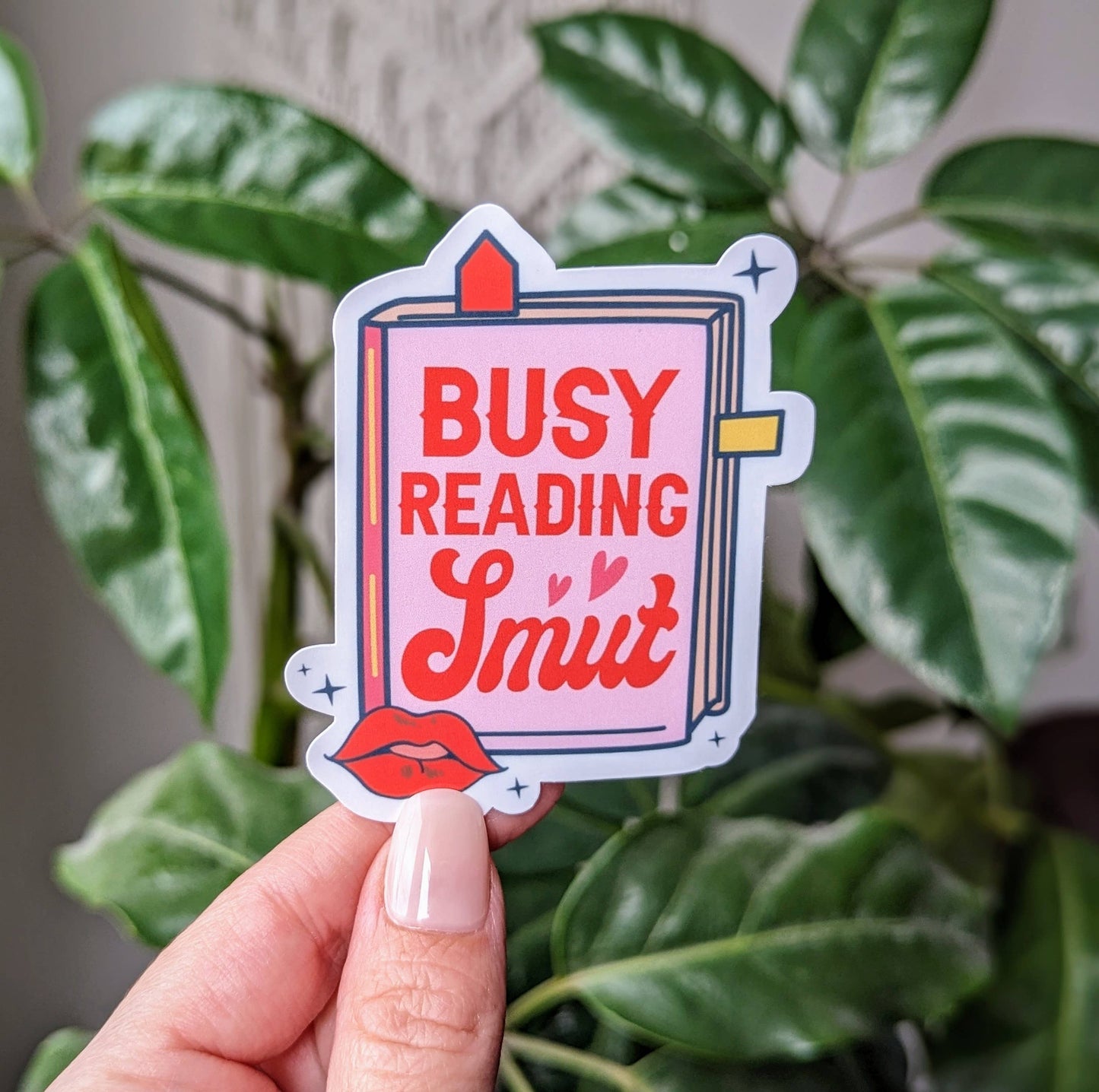 Busy reading smut vinyl sticker, book lover sticker