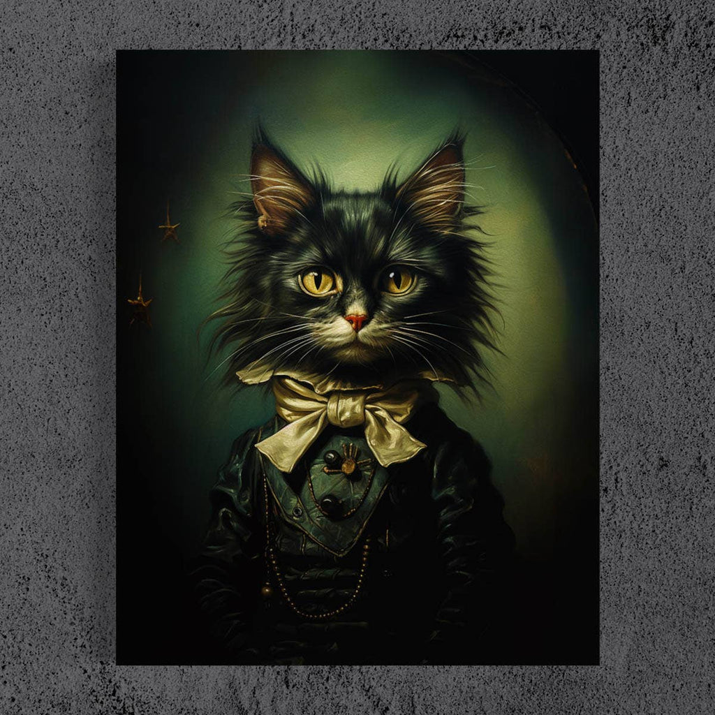 Gentleman Cat Vintage Portrait Art Print - 8x10