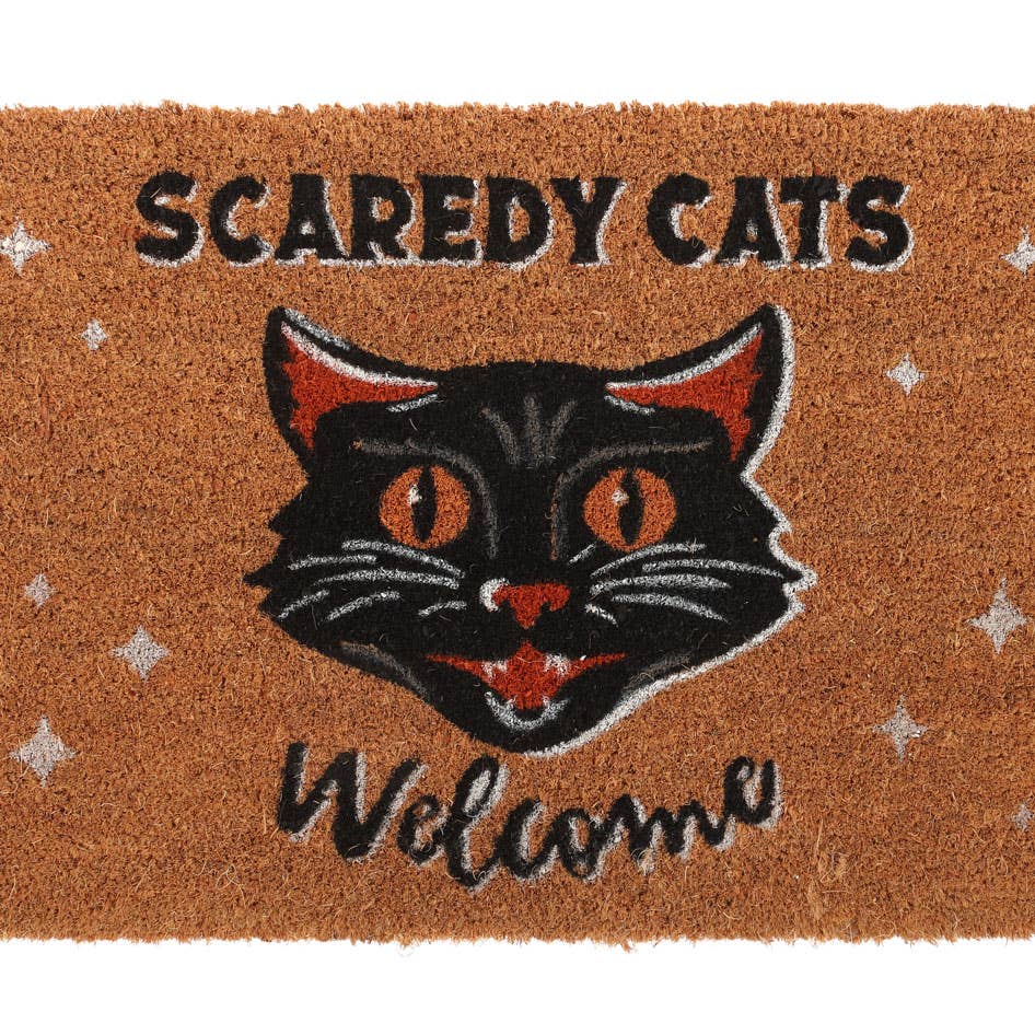 Scaredy Cats Welcome Halloween Doormat