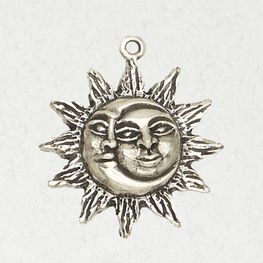 Sun & Moon Pewter Necklace