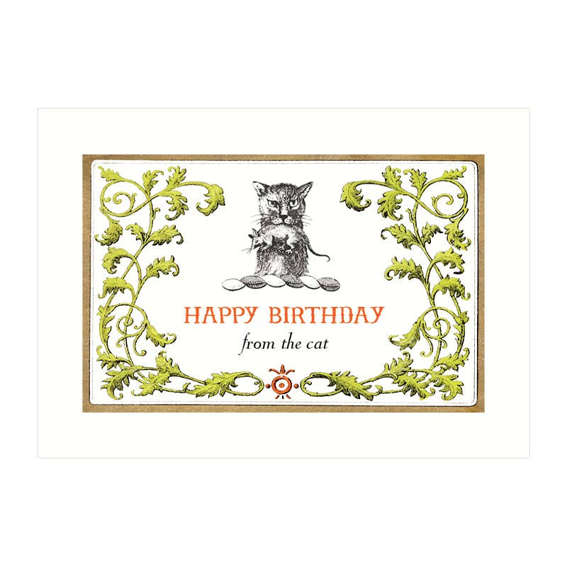 Cat Gift  Birthday Greeting Card