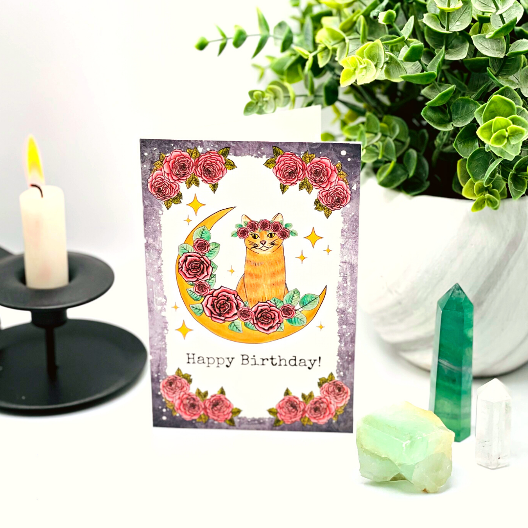 Witchy Cat Birthday Card