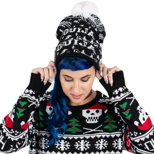 Ouija Magic Pom Pom Knit Beanie