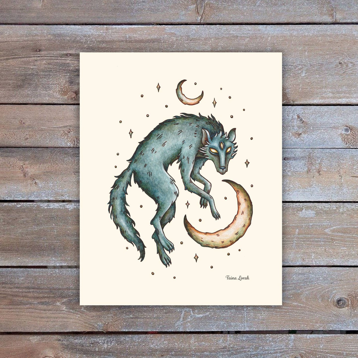 8" x 10" The Wolf Moon Art Print