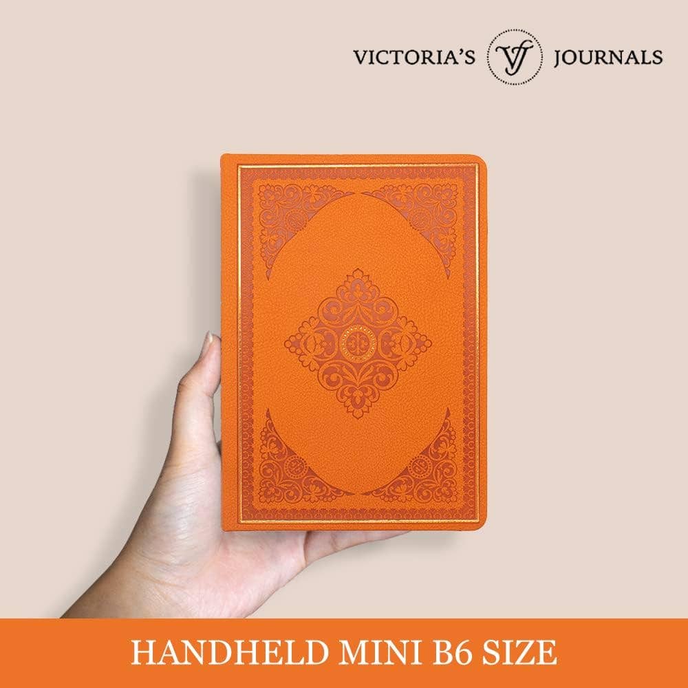 Vintage Classic Style Diary Notebook Vegan Leather (Orange)