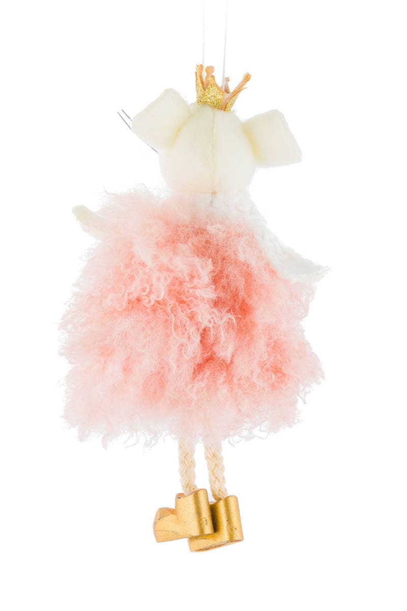 White Mouse Princess Ornament With Fluffy Dress