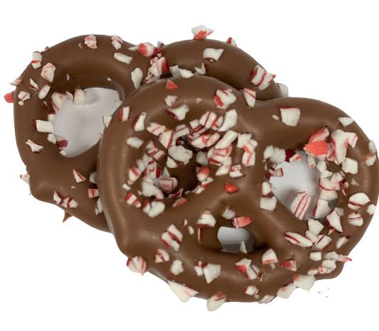 Milk Chocolate 3 ring pretzels with Peppermint (2pc)