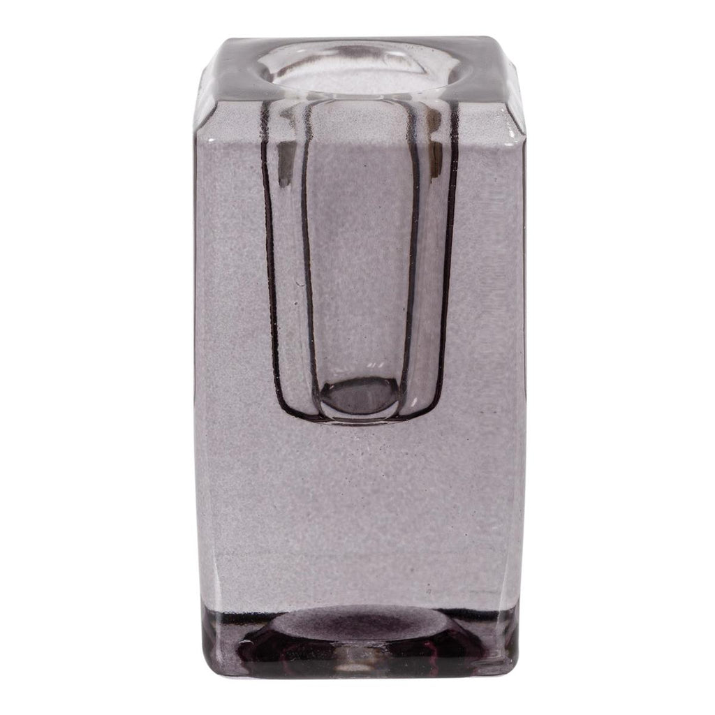 Square Black Glass Taper Candle Holder