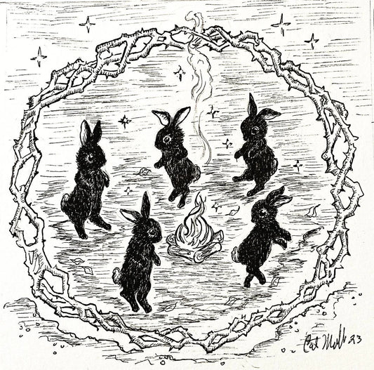 Rabbit Dance 5x5 Print