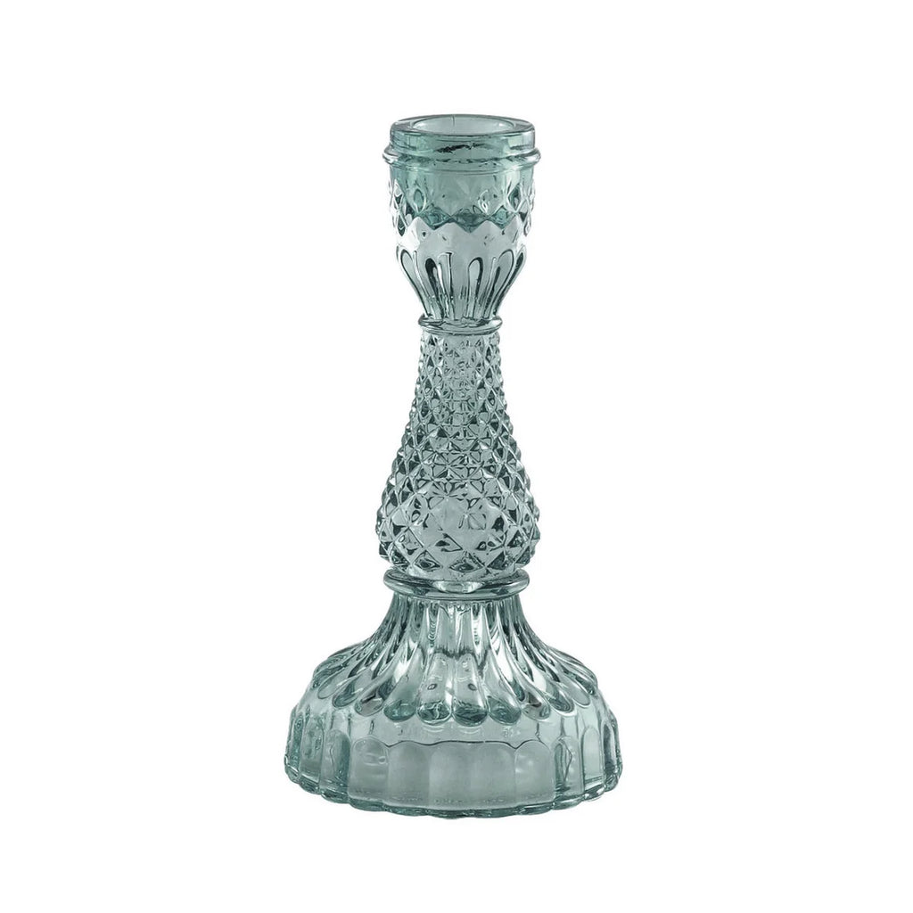 Medium Glass Taper Candle Holder - Navy