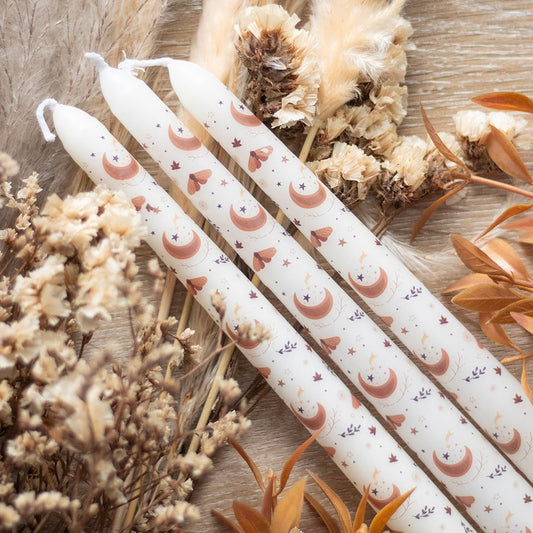Harvest Moon Unscented Taper Candles - Set of 3