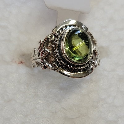 Peridot (6x8mm) Oval Ring - Size 10