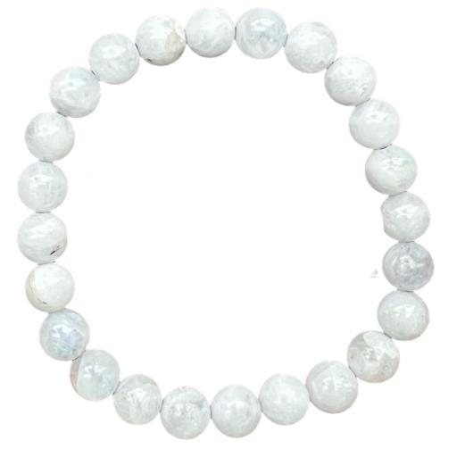 8mm Rainbow Moonstone Beaded Bracelet - Calm, Peace, Balance
