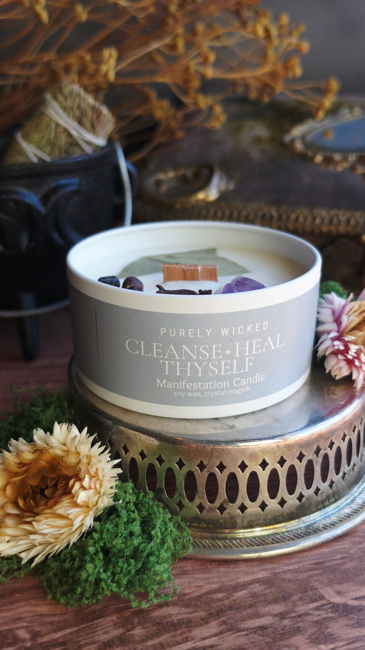 Cleanse & Heal Thyself Crystal Infused Manifestation Candle