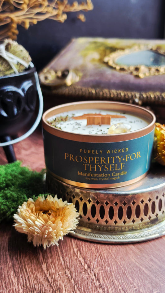 Prosperity For Thy Self Crystal Infused Manifestation Candle