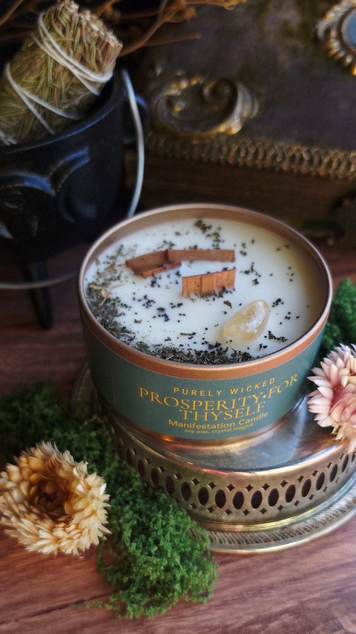 Prosperity For Thy Self Crystal Infused Manifestation Candle