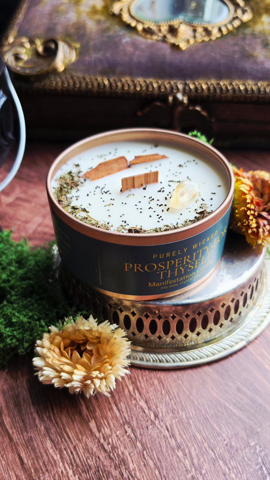Prosperity For Thy Self Crystal Infused Manifestation Candle